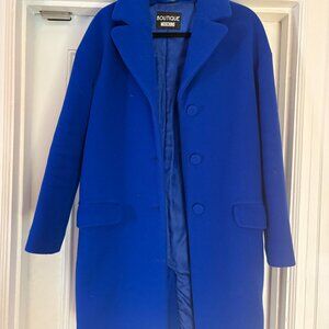 Vintage Boutique Moschino Cobalt Blue Women's Peacoat, Gently Pre-loved